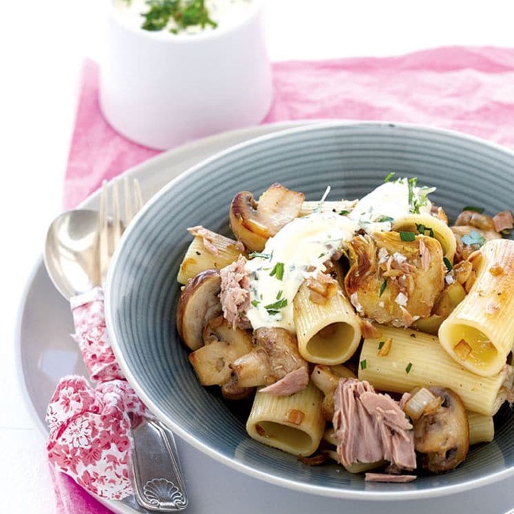 rigatoni alcachofas