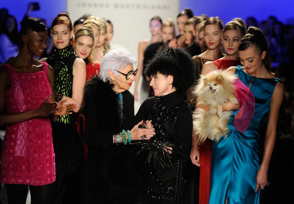 Iris Apfel durante la semana de la moda