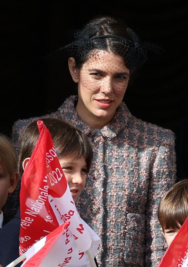 Carlota Casiraghi con vestido de tweed en el Día Nacional de Mónaco