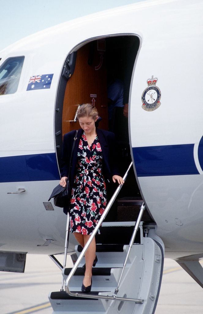 Jane Andrews durante una gira real por Australia como miembro del equipo que acompañaba a la duquesa de York