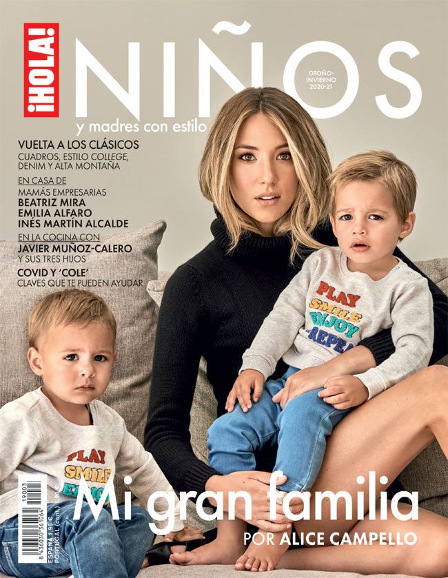 Alice Campello con sus hijos en la portada de ¡HOLA! Niños