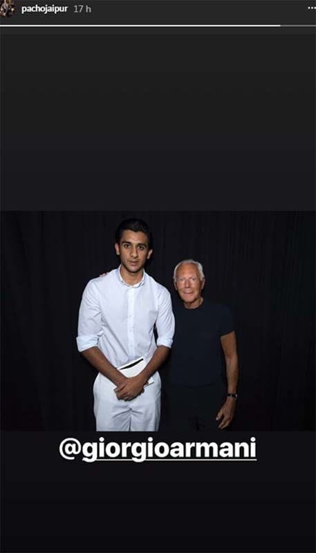 El Maharajá de Jaipur con Giorgio Armani