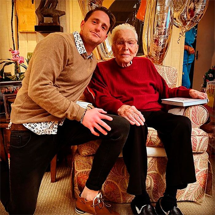 Cameron Douglas con su abuelo, Kirk Douglas