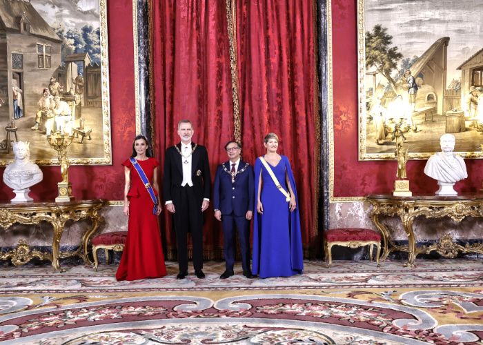 Los Reyes en cena de gala con el presidente de Colombia