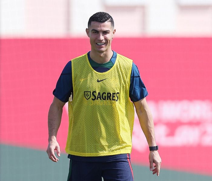 Cristiano Ronaldo entrena para el Mundial de Qatar