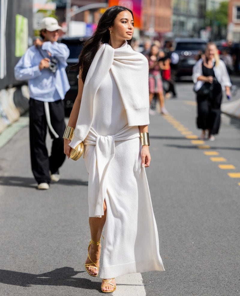 vestido blanco jersey