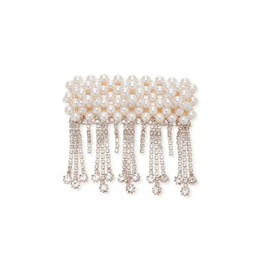 penelope fringed faux pearl barrette de shrimps