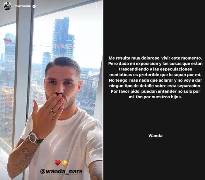 Wanda Nara confirma su separación de Mauro Icardi