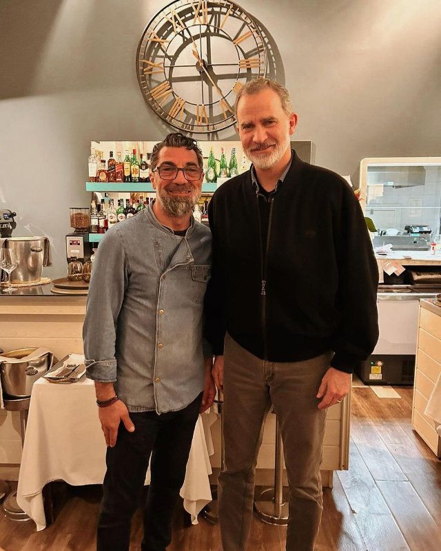 El Rey en el restaurante italiano Sandro de Palma 