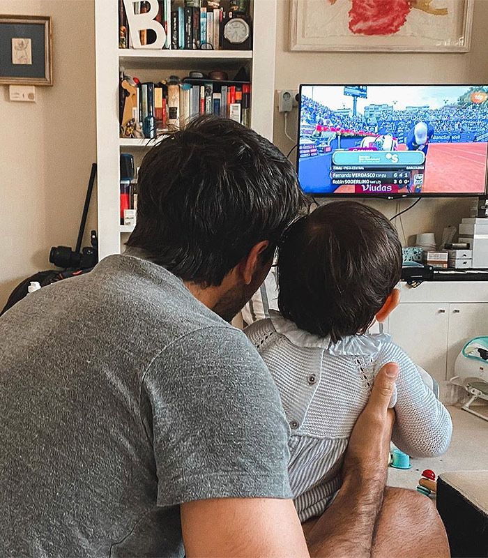 Fernando Verdasco con su hijo 