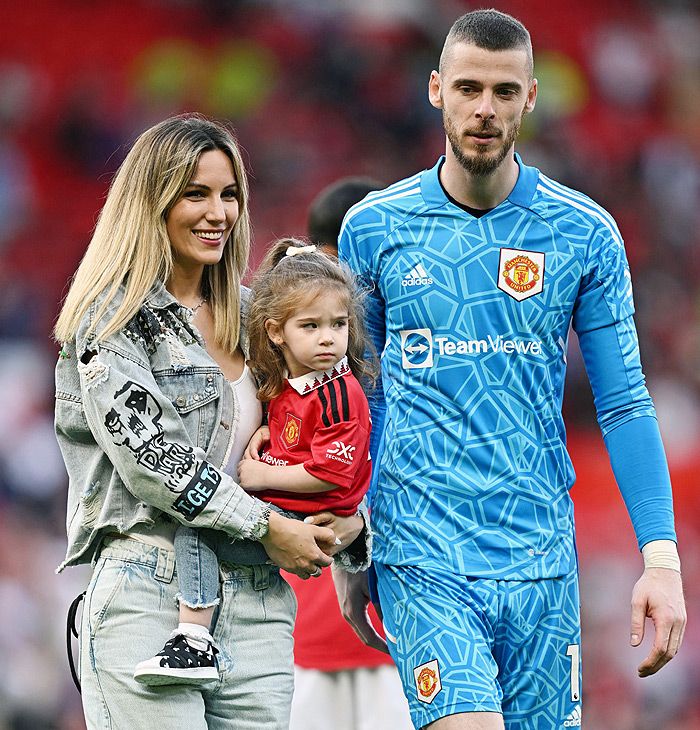 Edurne y David de Gea con su hija Yanay