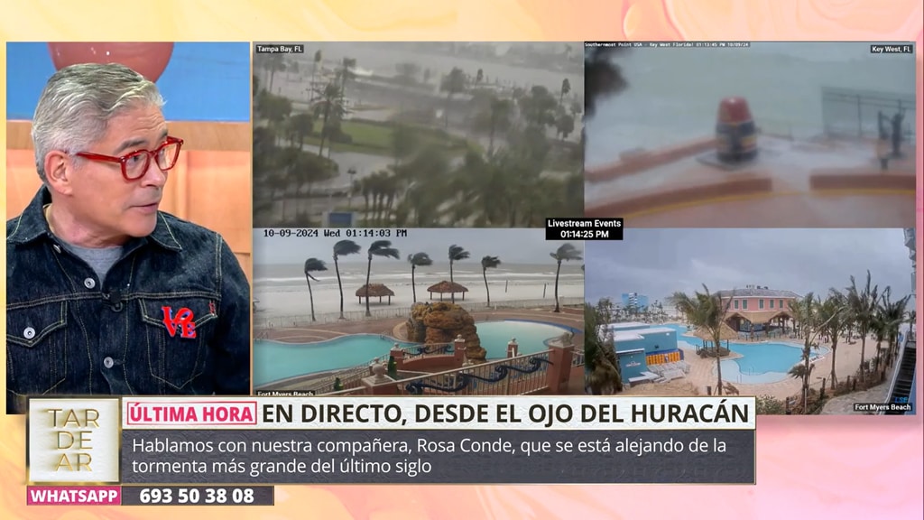 Imágenes en el programa 'TardeAR' sobre el huracán Milton