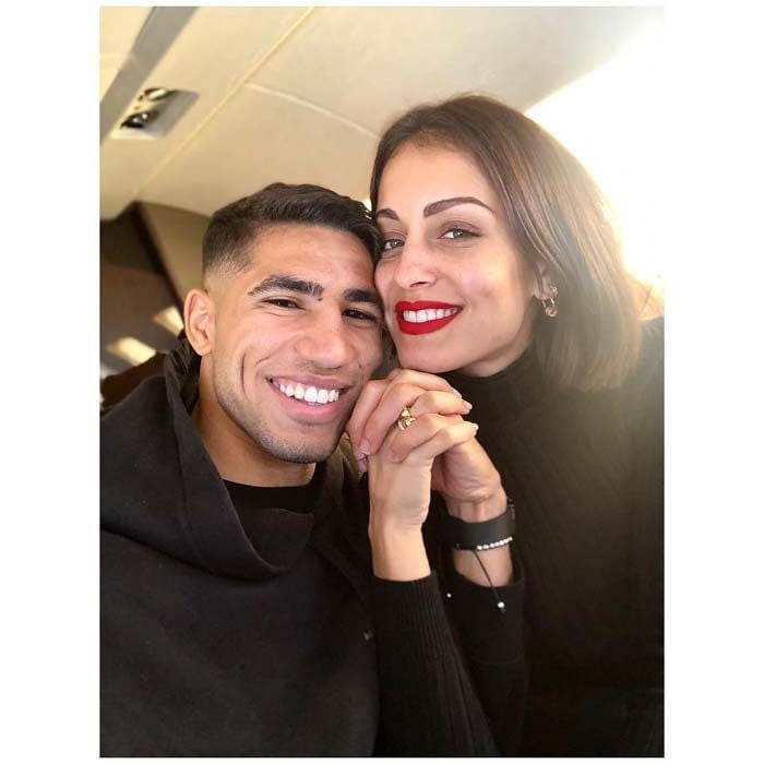 Hiba Abouk y su pareja, el futbolista Achraf Hakimi