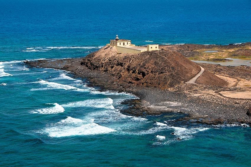 Faro de Martiño en la isla de Lobos, Fuerteventura