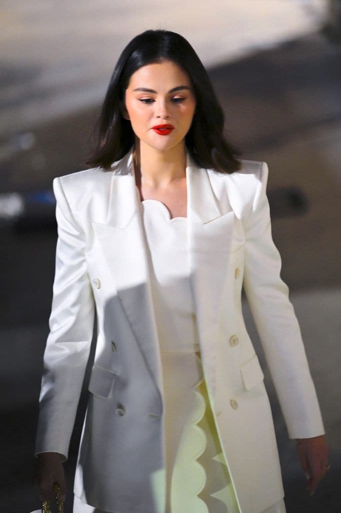 Selena Gomez fue vista en el programa 'Jimmy Kimmel Live' el 6 de enero de 2025 en Los Ángeles, California.