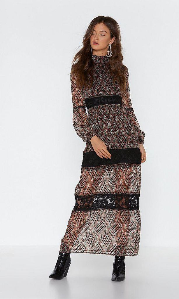 paisley your dueslace maxi dress de nasty gal