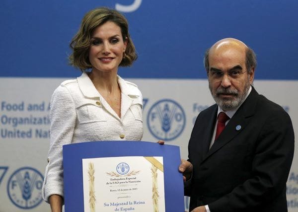 Doña Letizia estaba en Roma donde ha sido nombrada Embajadora Especial de la Organización de las Naciones Unidas para la Alimentación y la Agricultura (FAO) para la Nutrición
