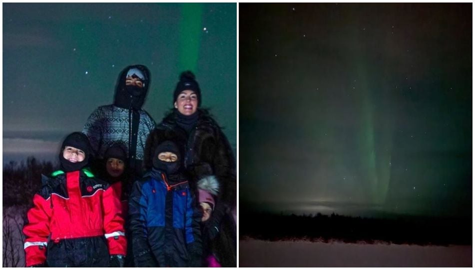 Cristiano Ronaldo y su familia vieron la aurora boreal