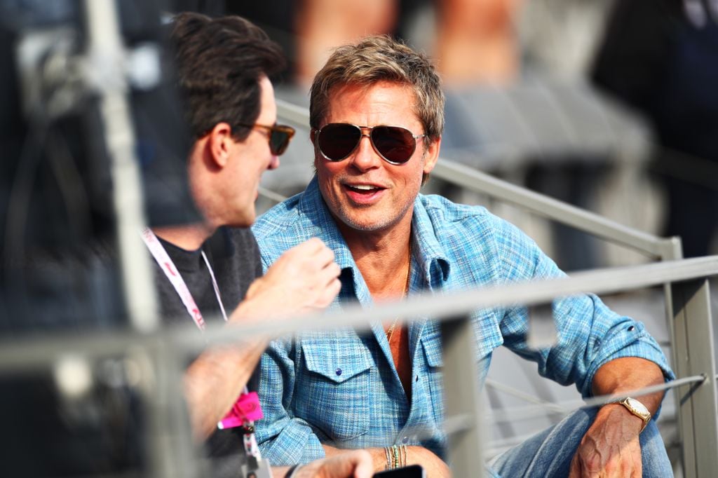 Brad Pitt en el Gran Premio de México el 27 de octubre de 2024