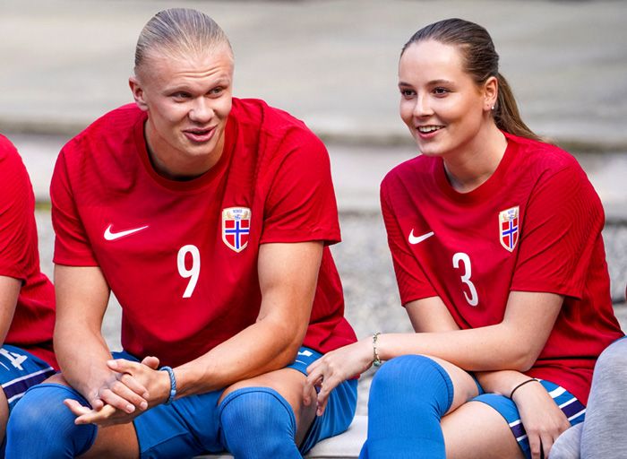 Erling Haaland e Ingrid Alexandra de Noruega