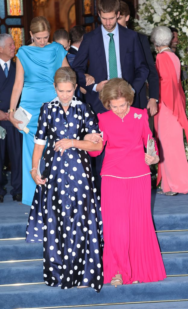 Infanta Elena, Queen Sofía, Infanta Cristina and Juan Urdangarin