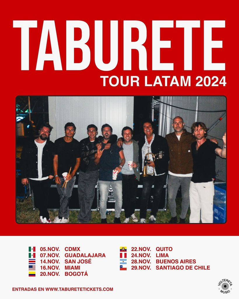 Taburete tiene fechas en México, Costa Rica, Perú, Colombia, Ecuador, Chile y Estados Unidos