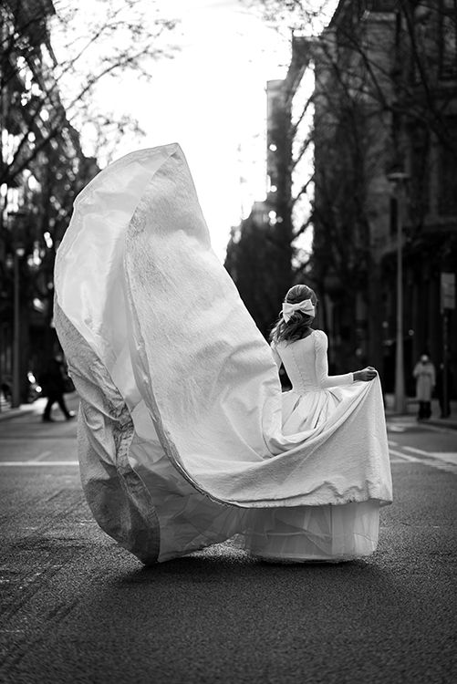 Vestido de novia con cola