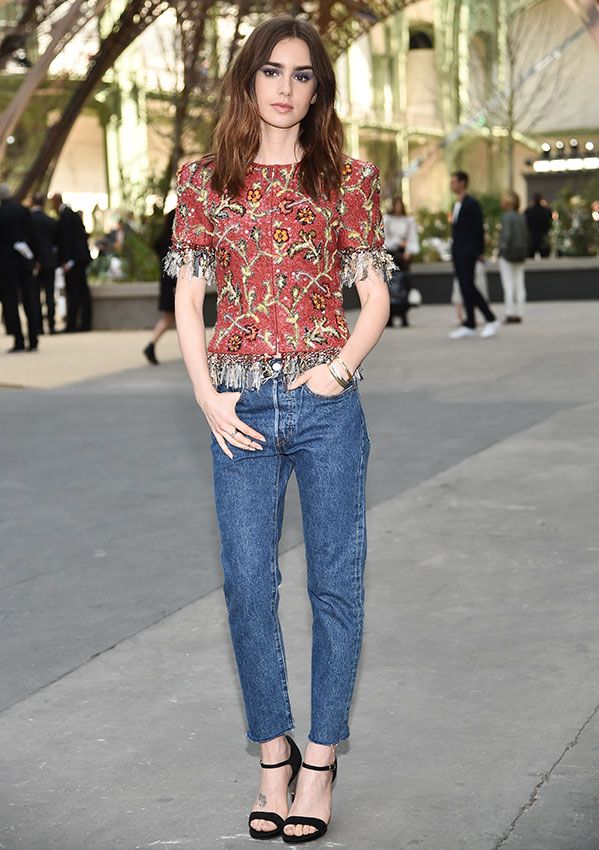 lily collins looks chanel desfile