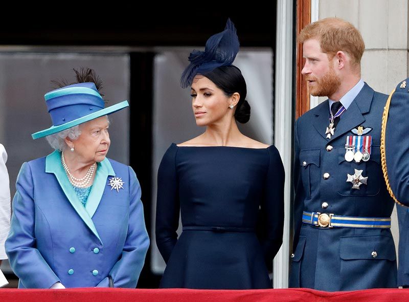 Isabel II, Meghan Markle y el príncipe Harry