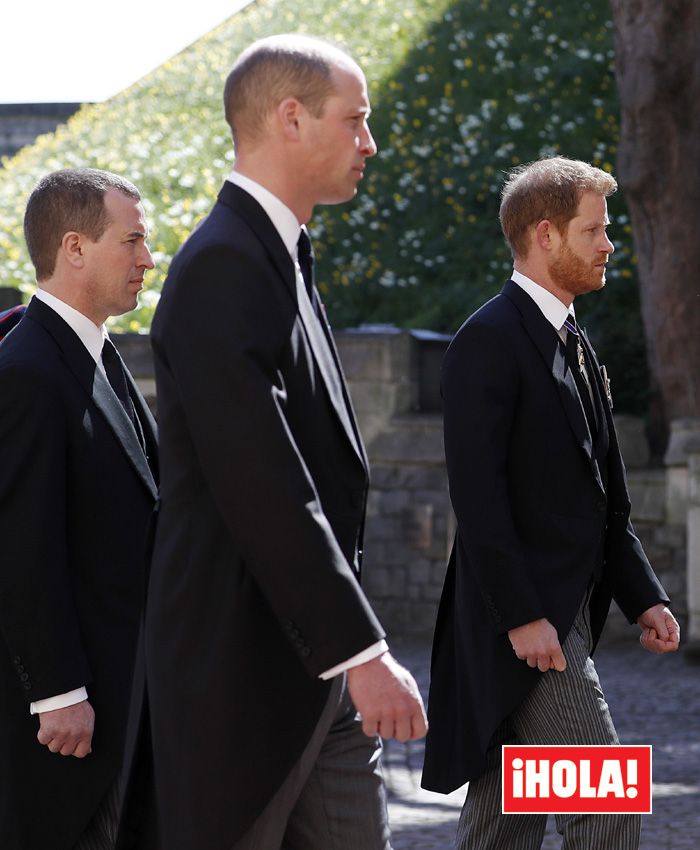 El príncipe Harry en el funeral de su abuelo