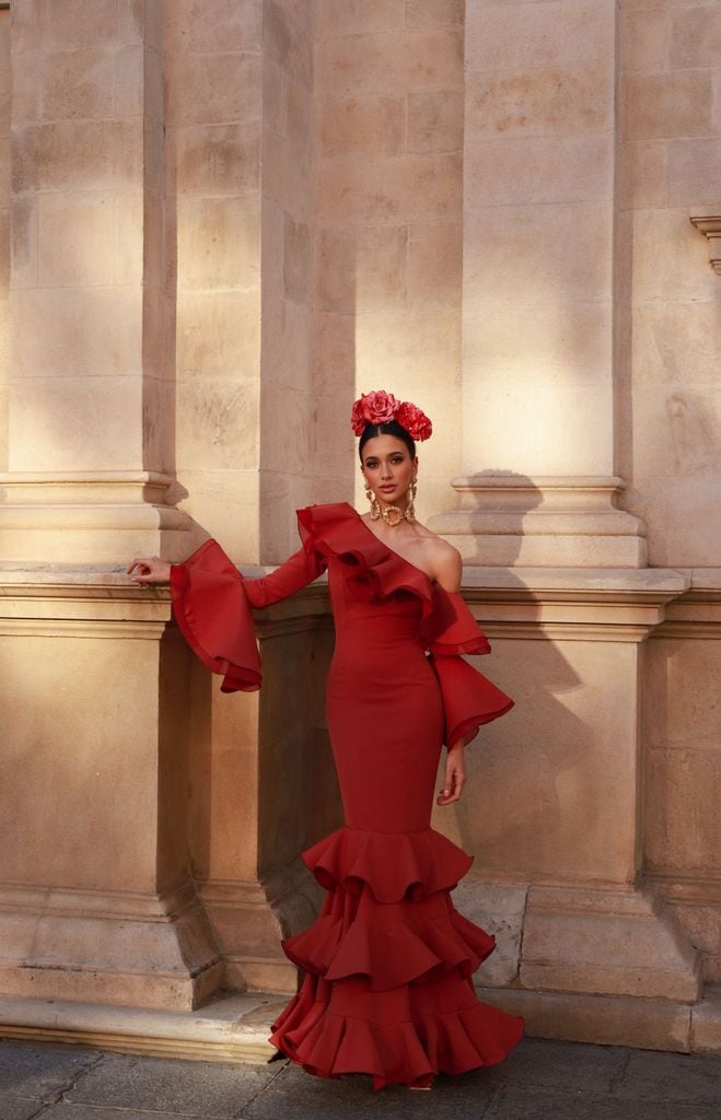 Vestido rojo de flamenca de Sibilina Flamenca