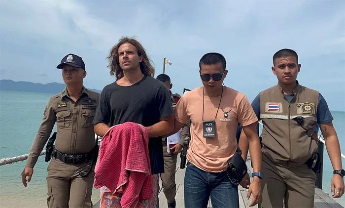 Daniel Sancho en el momento de su detención en Tailandia