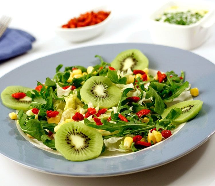 Ensalada de kiwi y bayas de Goji