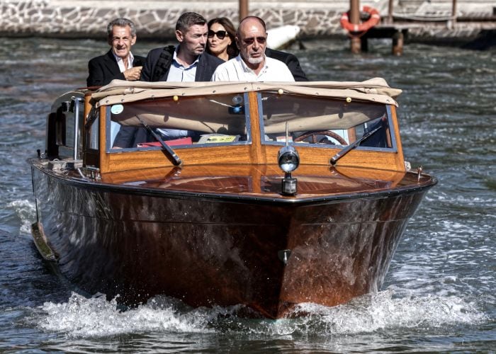 Carla Bruni y Nicolas Sarkozy en el Festival de Venecia