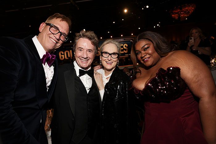 Meryl Streep y Martin Short en los Globos de Oro