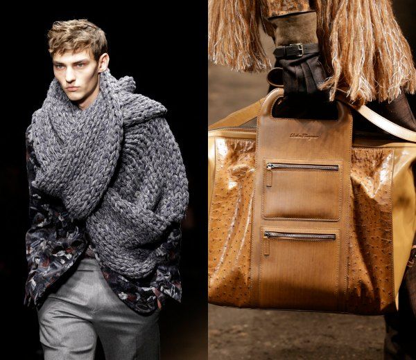 Detalles del desfile de Salvatore Ferragamo para hombre, coelcción otoño-invierno 2015-2016.
