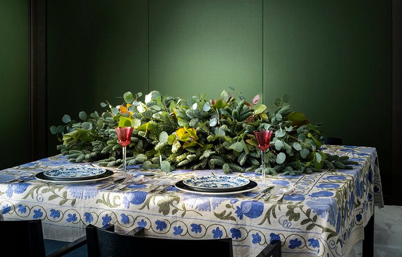 decoracion mesa navidad centro floral vegetal 03