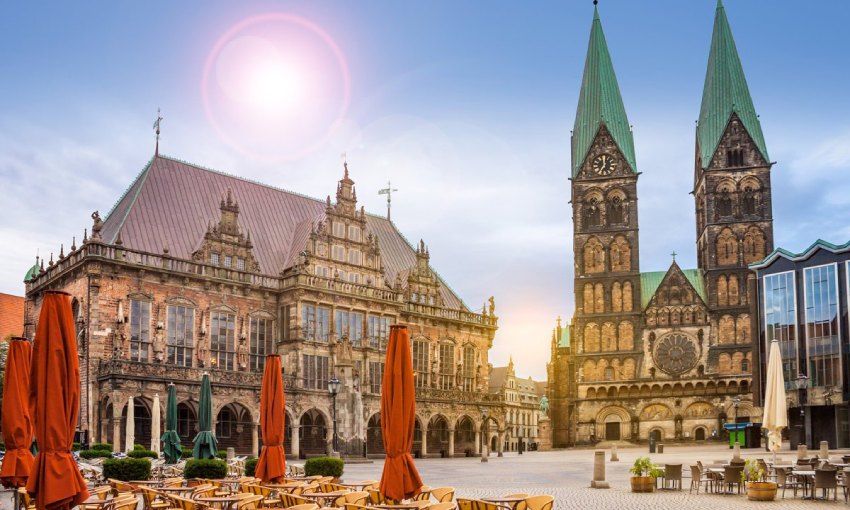 plaza del mercado y ayuntamiento de la ciudad alemana de bremen