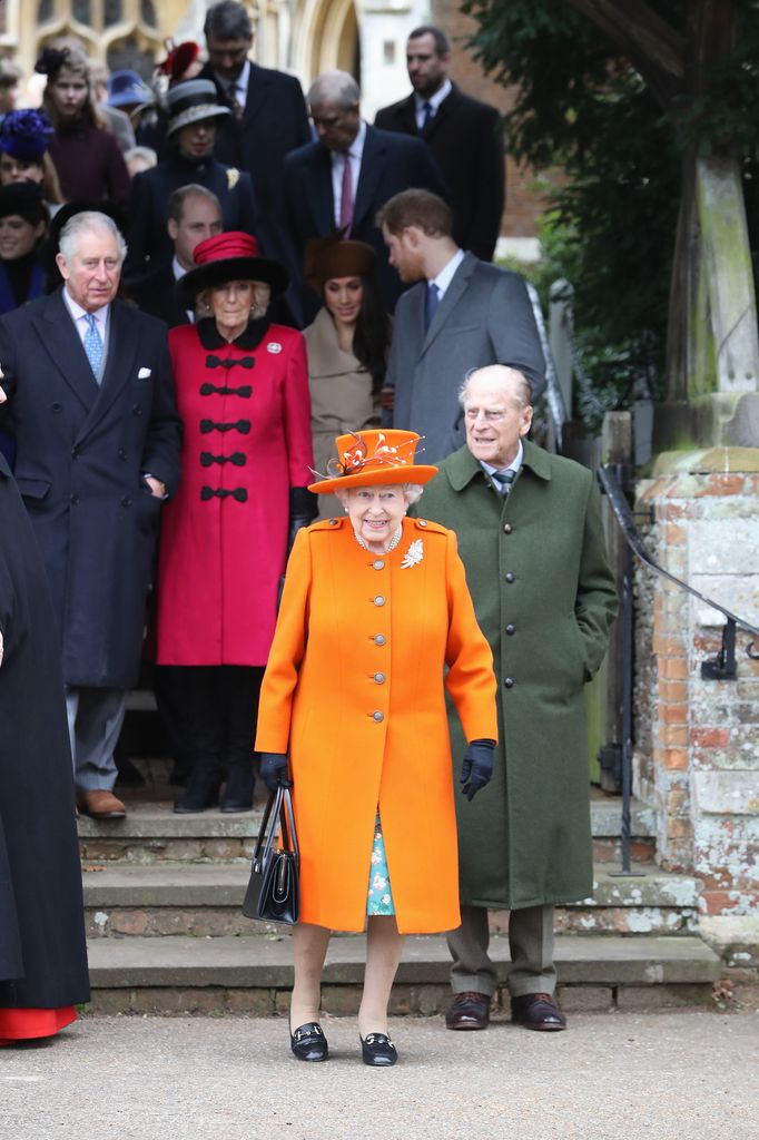 Isabel II y la familia real en Sandringham 