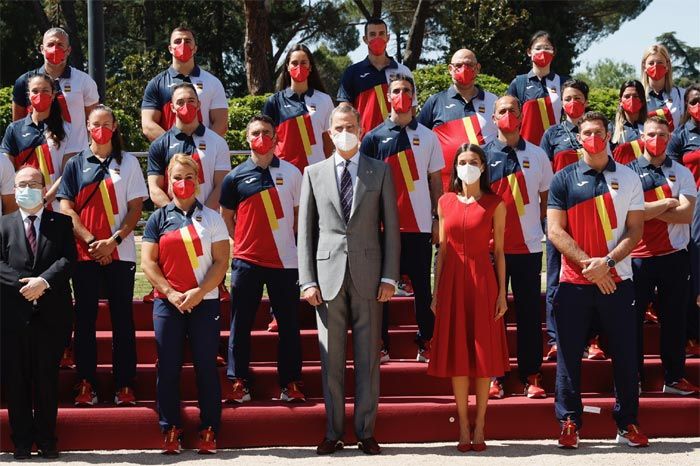 Los reyes Felipe y Letizia en la recepción al equipo olímpico español