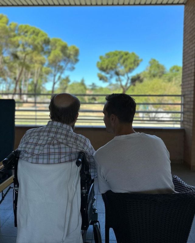 Lorenzo Díaz García Campoy con su padre