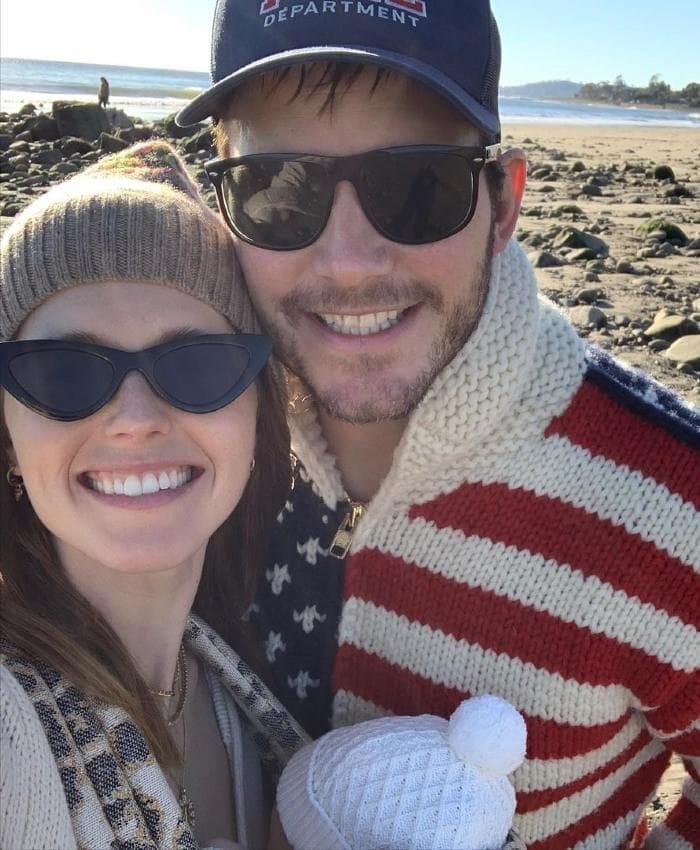 Chris Pratt y Katherine Schwarzenegger con su primera hija