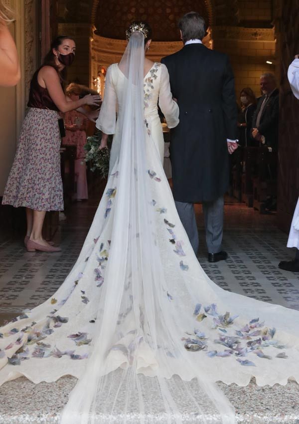 María Corsini con vestido de novia