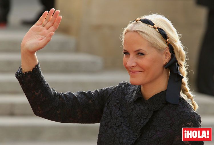 Mette-Marit de Noruega durante la boda de Guillermo de Luxemburgo y Stéphanie de Lannoy
