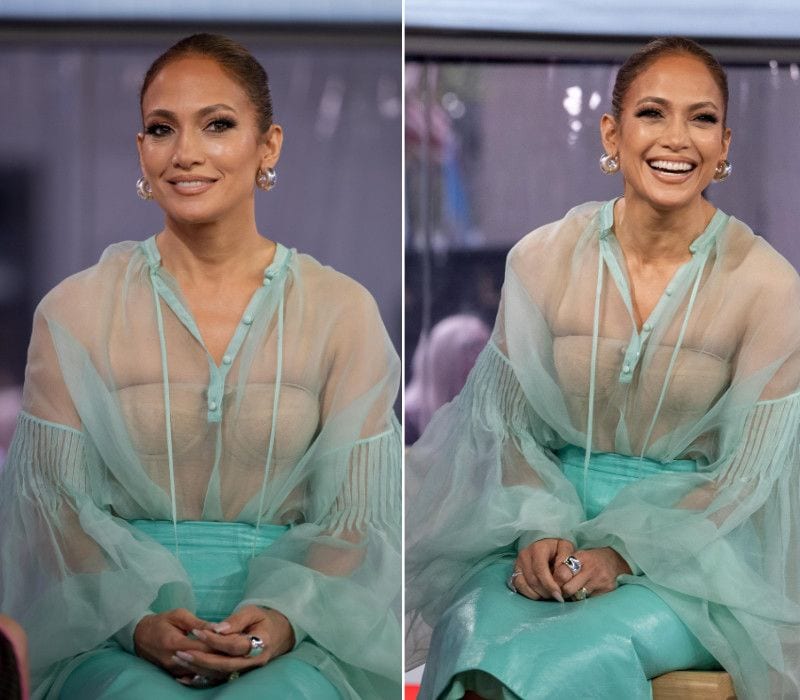 jennifer lopez look azul detalle