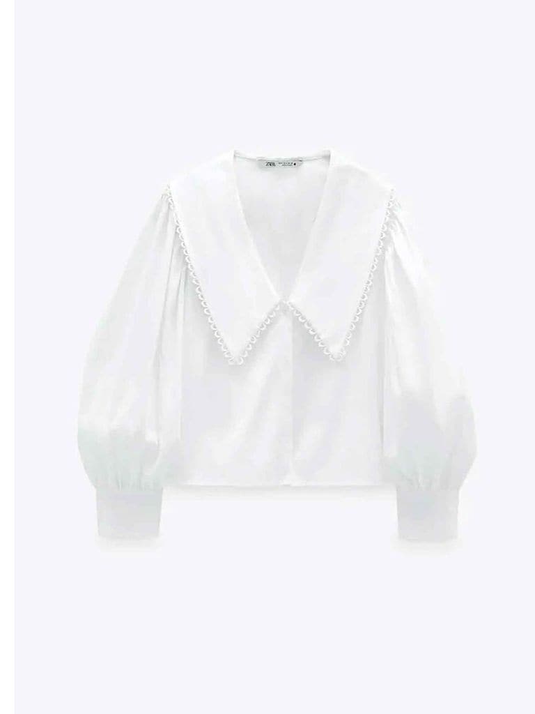 camisa cuello bebe zara