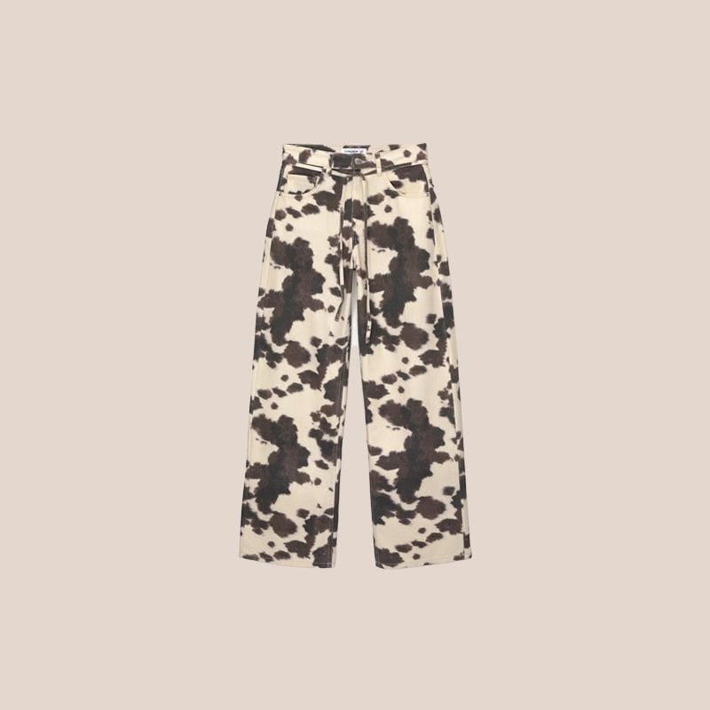 pantalones estampado de vaca