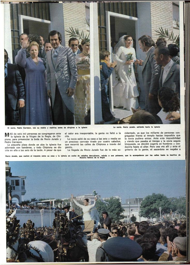 La boda de Rocío Jurado y Pedro Carrasco en 1976