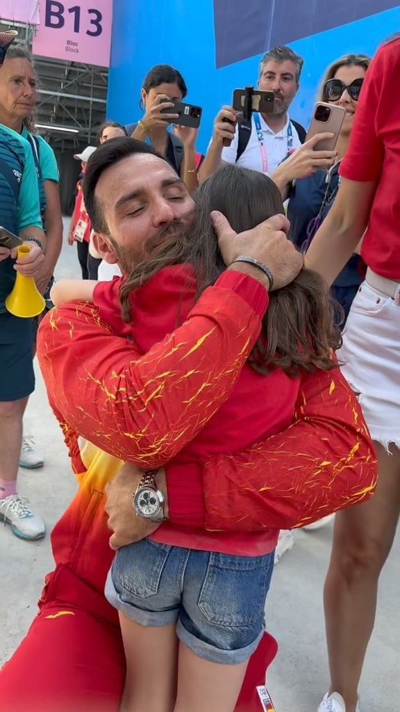 Saúl Craviotto, con su hija