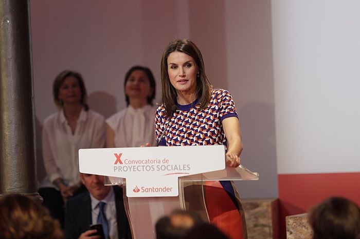 La reina Letizia en un acto del  Banco Santander